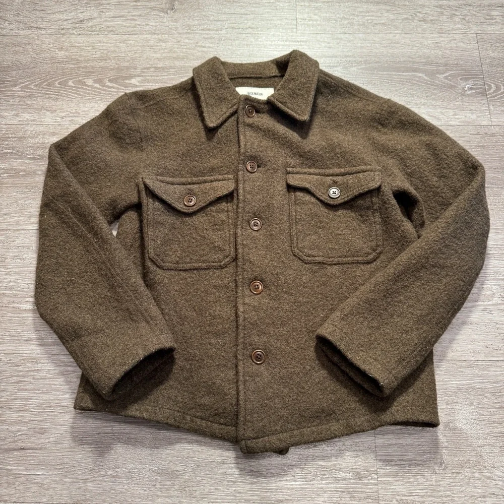 Buck Mason Jacket Mens XS Olive Green Avalanche Shirt Merino Wool CPO Workwear
